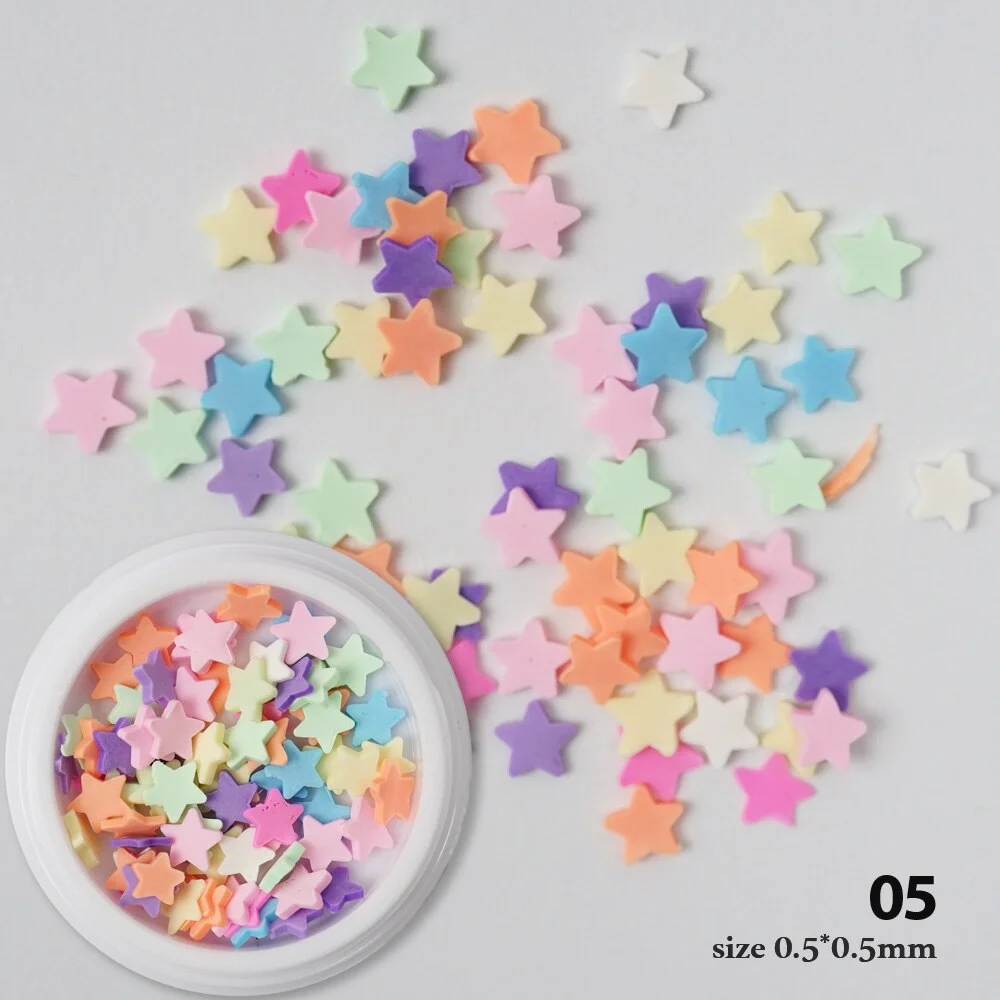 1Bag Mixed Colourful Heart Star Pearl Heart Nail Art Decorations Accessory Soft Nail Art Jewelry Manicure Accessories