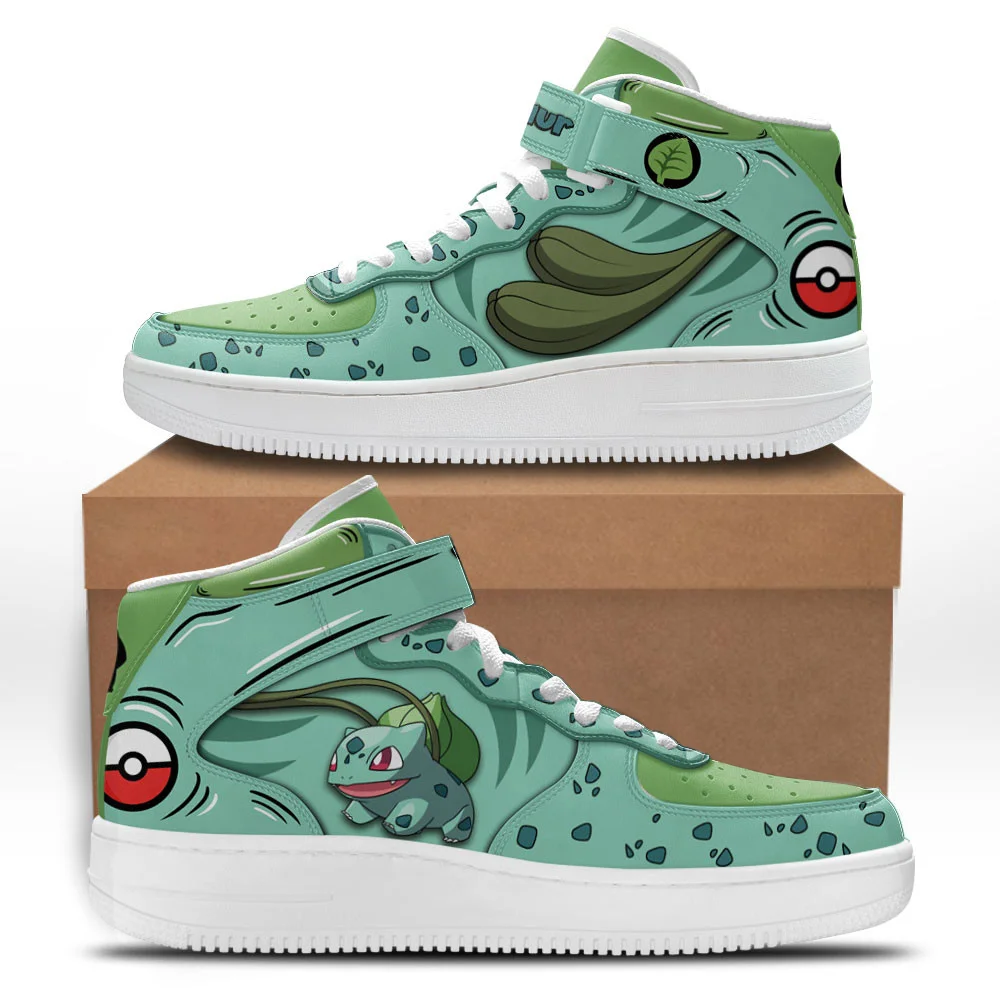 Kingofallstore - Anime Shoes Bulbasaur Sneakers Air Mid Pokemon Anime Shoes