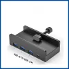 Under-desk Bracket Expansion Dock USB3.0 Multi-Function Splitter Snap-on Typec Expander With Power Port Card Reader