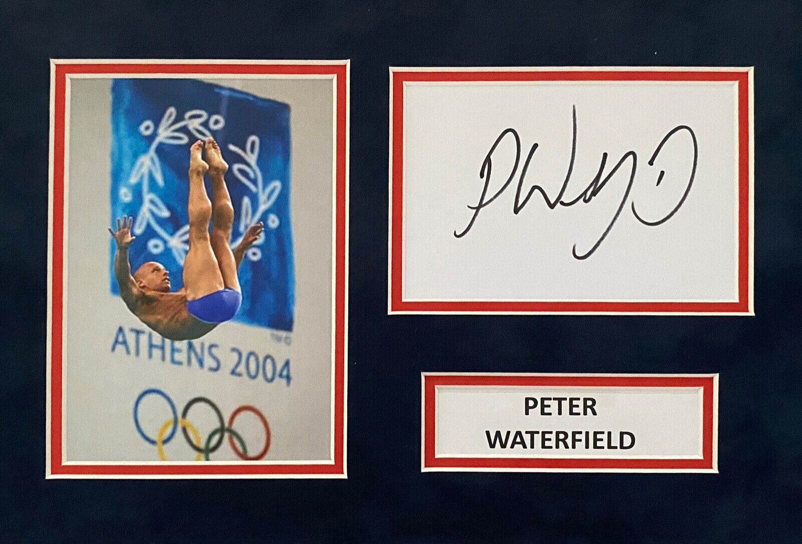 PETER WATERFIELD HAND SIGNED A4 Photo Poster painting MOUNT DISPLAY OLYMPICS AUTOGRAPH 1