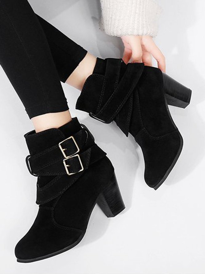 Simple Ankle Boots With Elegant Buckles CS64- Fabulory