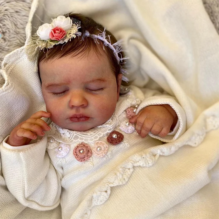 [Heartbeat & Sound] 20" Reborn Asleep Baby Girl Simela Real Lifelike Silicone Vinyl Body Reborn Doll, Looks Really Cute Rebornartdoll® RSAW-Rebornartdoll®
