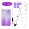 18Pcs / Set 5d bricolage diamant foret stylo ensemble avec lumi&egrave;re pour bricolage arts artisanat (blanc)