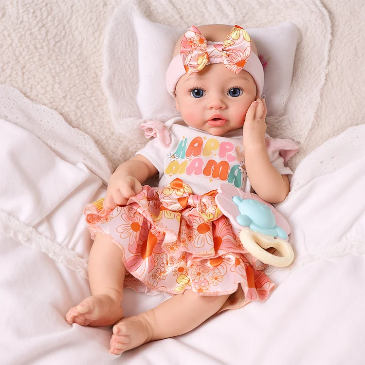 Babeside Dolly 12"/16" Realistic Silicone Quiet Baby Little Infant Girl Special Love for Mom
