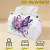 Bo&icirc;te en papier &agrave; peinture en forme de papillon rose Purple Heart Rose pour adultes pour d&eacute;butants, grand porte-papier en forme de diamant pour salon, chambre de chambre d&eacute;coration de table