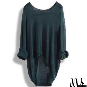 MidiSono - Long-Sleeved Knit Blouse Knit Shirt Hollow