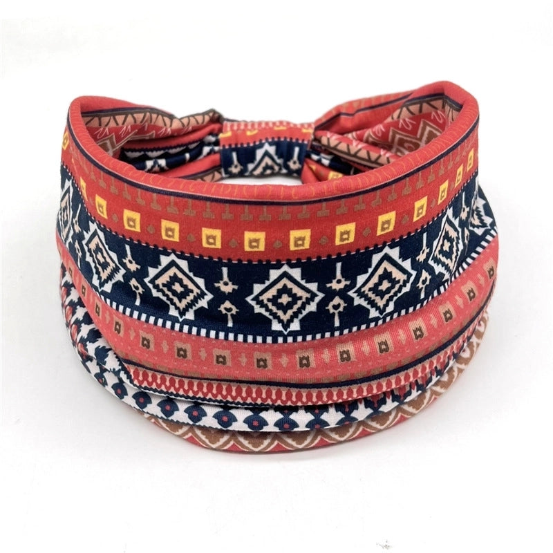 Women’s Hair Band African Print Pattern Wide Edge Elastic Knot Sports Yoga Headband Women’s Headwear Hair Accessories