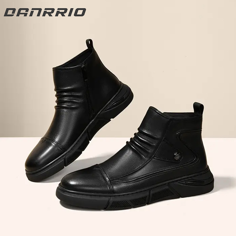 DANRRIO Original Design Comfortable Chelsea Leather Boots DANRRIO.COM DANRRIO