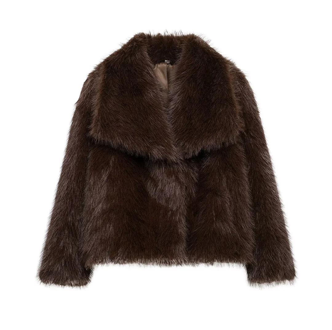 Nigikala Nigikala Women's Winter Fashion Temperament Style Wind Artificial Fur Coat D69352