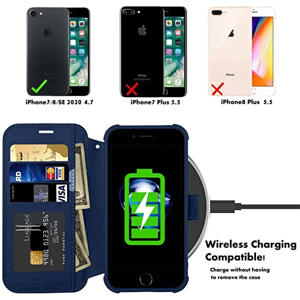 VANAVAGY iPhone SE 2022/iPhone SE 2020 Wallet /iPhone 8/iPhone 7 Wallet Case 4.7 inch