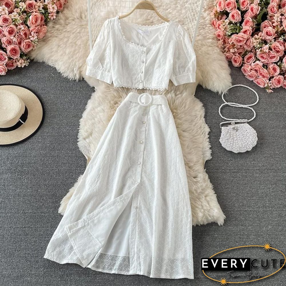 Square Collar Two-Piece Set P15460