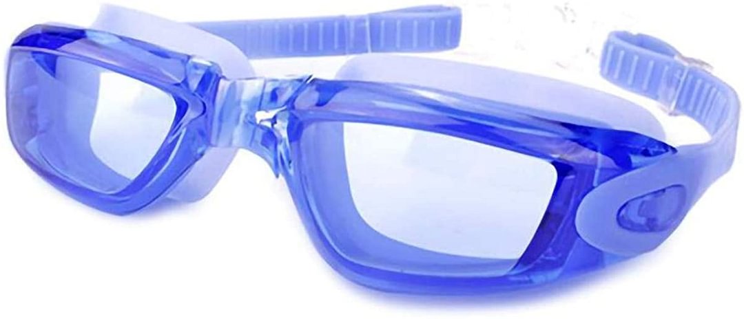 Swim Goggles, No Leaking Anti-Fog Indoor Outdoor Swimming Goggles with UV Protection Mirrored Clear Lenses