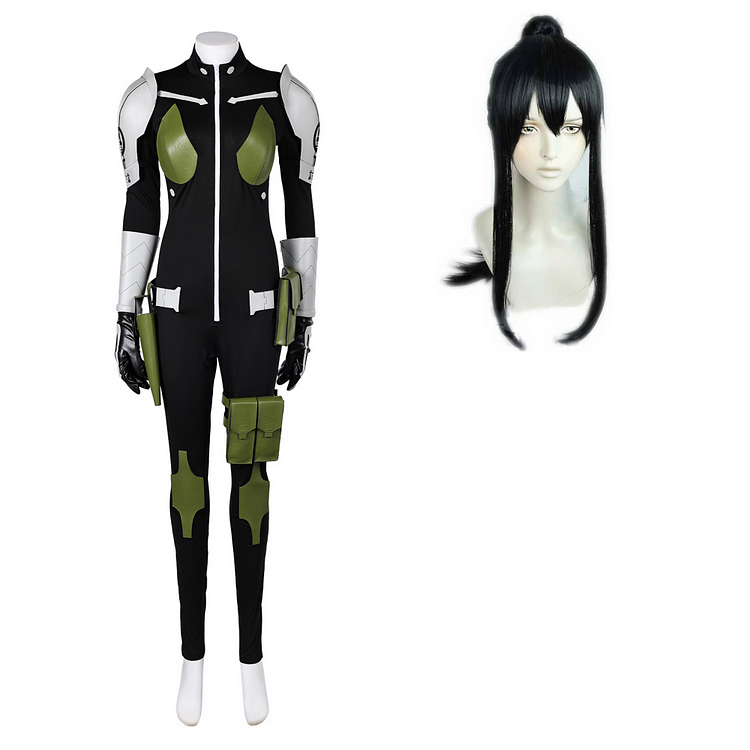 Anime Kaiju No.8 Ashiro Mina Kikoru Shinomiya Defense Force Black Jumpsuit Cosplay Costume Outfits