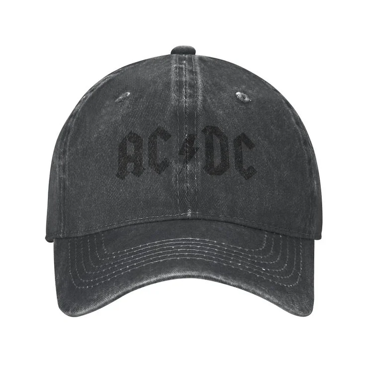 Classic Unisex Cotton Black AC DC Logo Baseball Cap Adult Heavy Metal Band Music Adjustable Dad Hat Women Men Sports