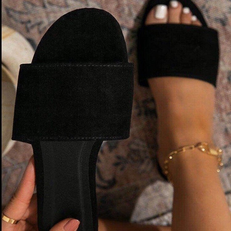 Simple Style Women Fashion Flat Slippers Shoes Summer New 2021 Woman Lady Open Toe Flip Flops Sandal Slippers Mules Slides Shoes