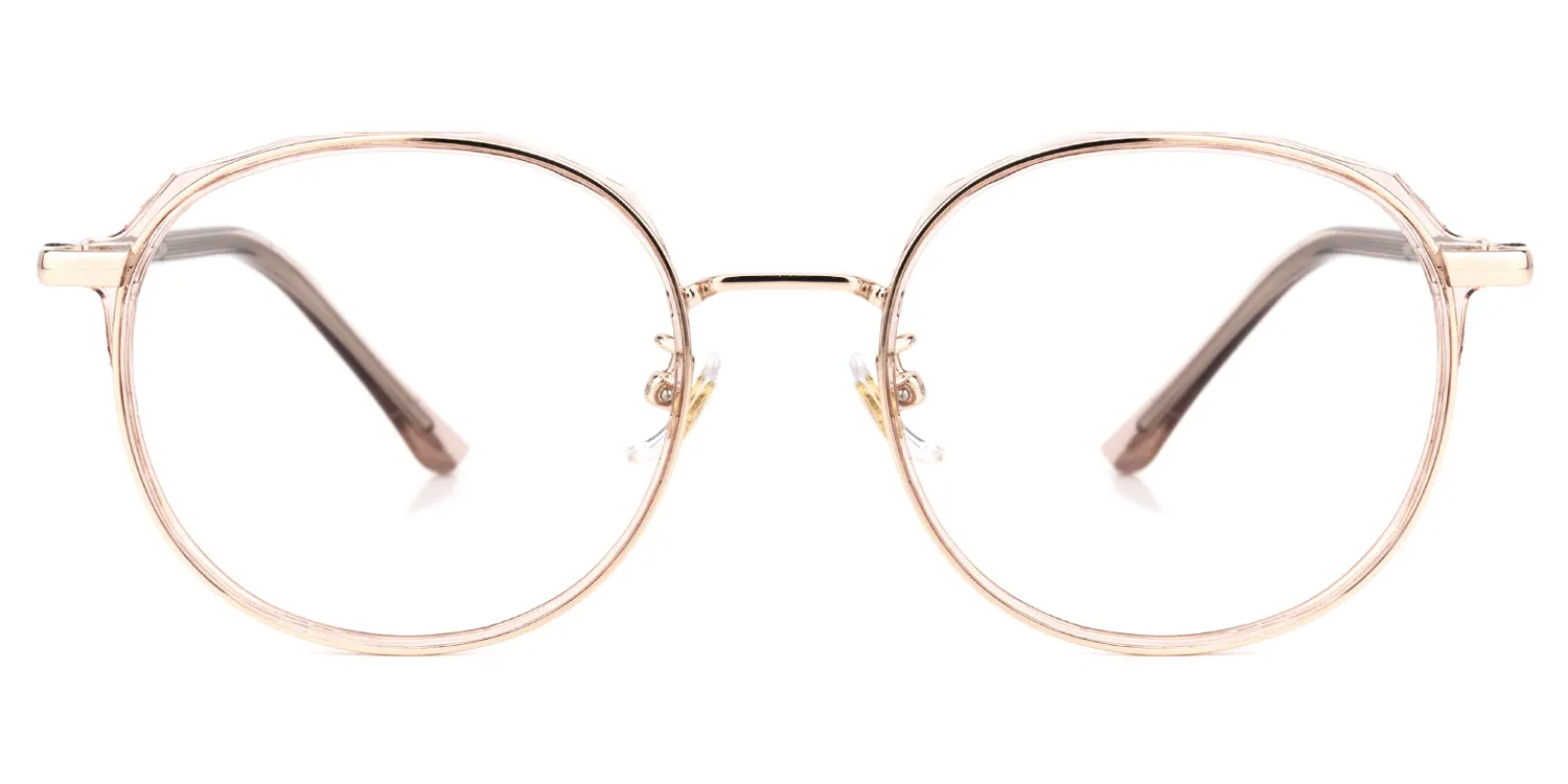 Calista Hellrosa Rund Brille Hellrosa