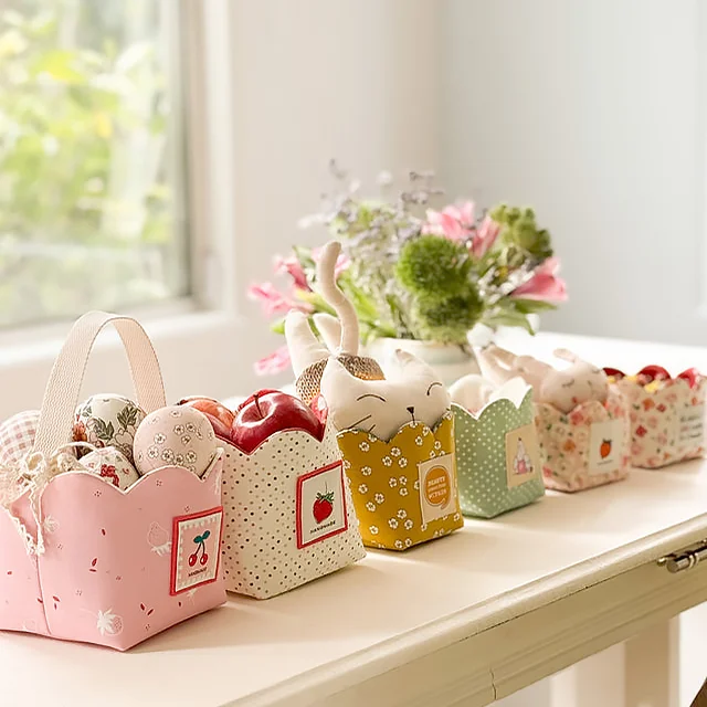 DIY Scalloped Storage Basket - Include Instructions + Template