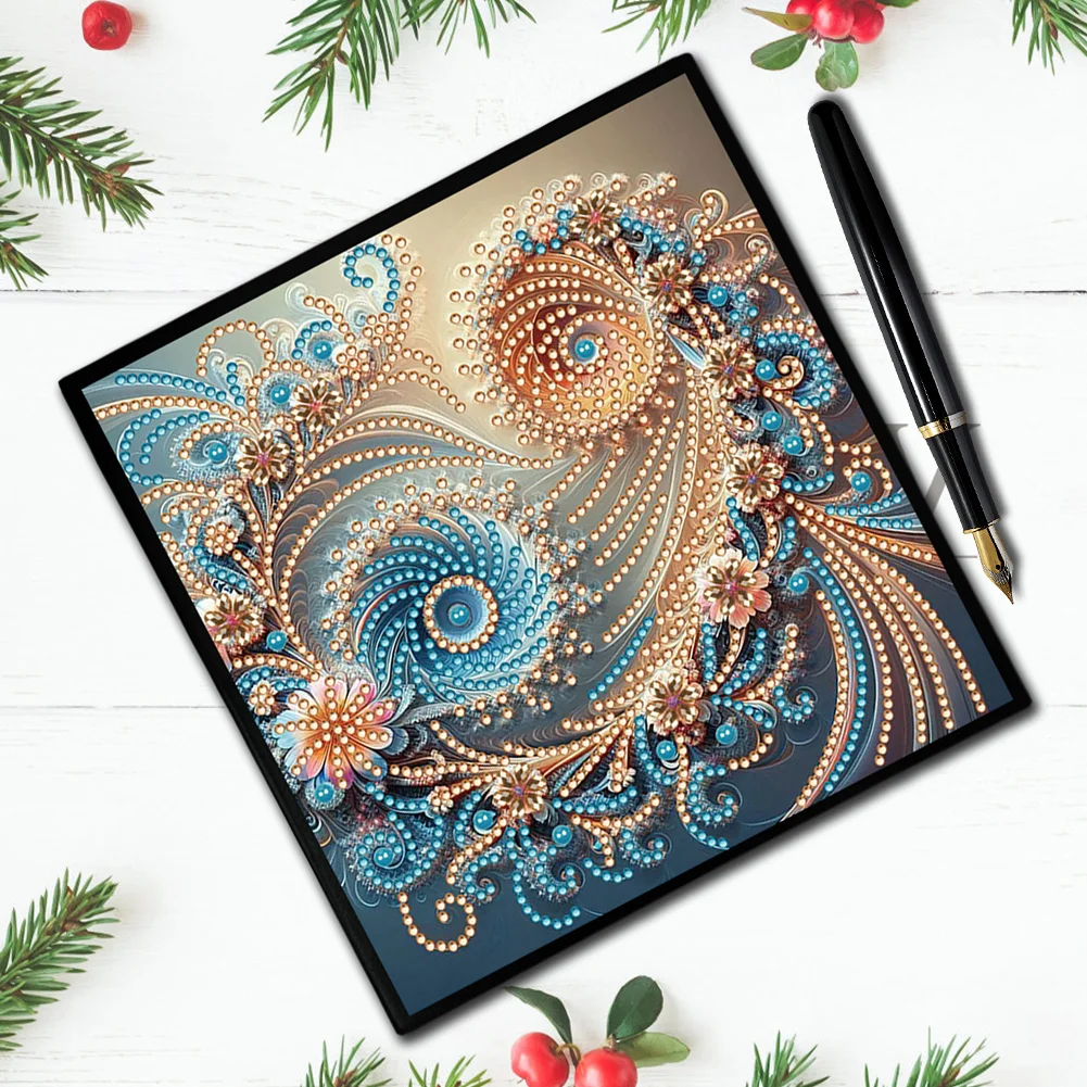 5D DIY Floral Pattern Special Shaped Diamond Art Painting Notebook Kit