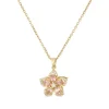 Collier pendentif fleur rotatif en Zircon