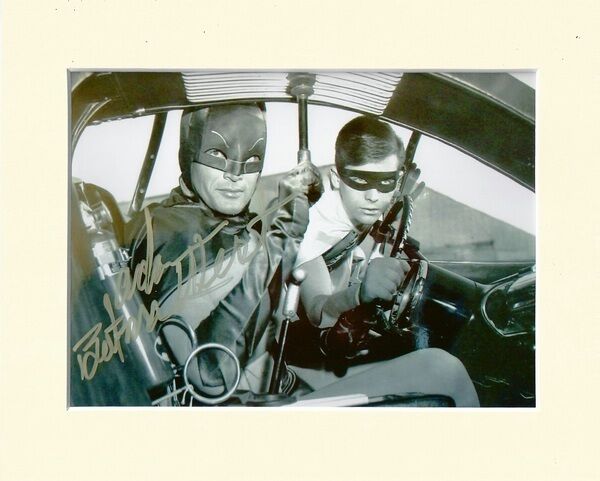 ADAM WEST BATMAN BRUCE WAYNE B&W PP 8x10 MOUNTED SIGNED AUTOGRAPH Photo Poster painting