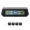 Solar/USB Powered Tire Pressure Monitor System with 4 Sensors for Trailers Cars