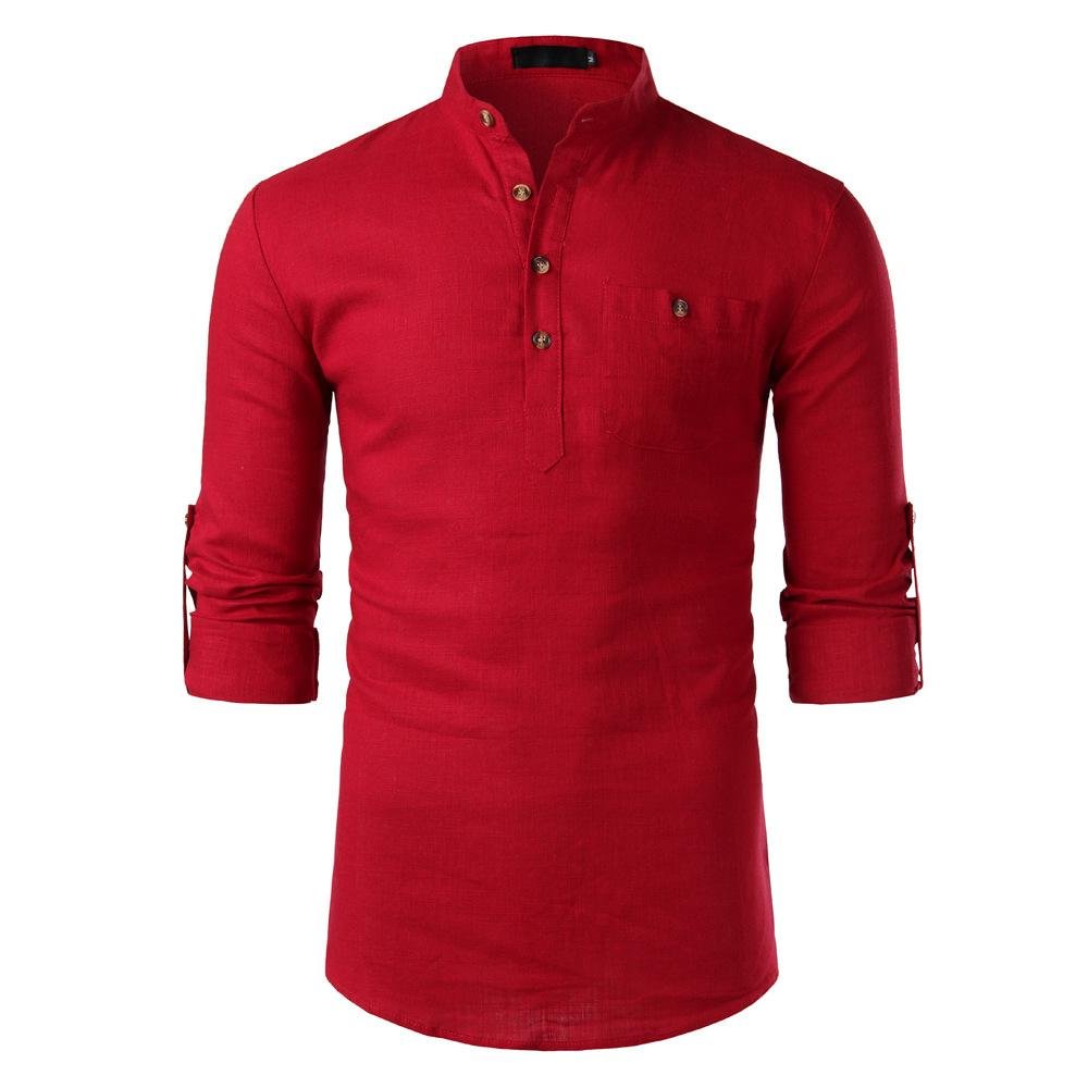 Lapel Neck Button Casual Solid Color Shirt | EGEMISS