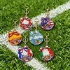 Concours mondial de football 2D 2D plat DIY 2026 peinture diamant porte-cl&eacute;s double face, paillettes, porte-cl&eacute;s en strass en PVC pour d&eacute;butants adult