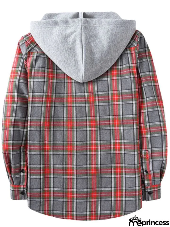 Spring Autumn Men's Trendy Plaid Hoodies