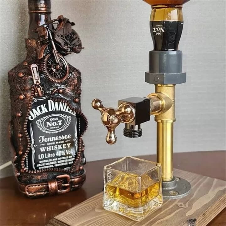 Gift  Alcohol Wood Whiskey Liquor Bottle Dispenser Tap Alcohol Bar Dispenser for Home Bar