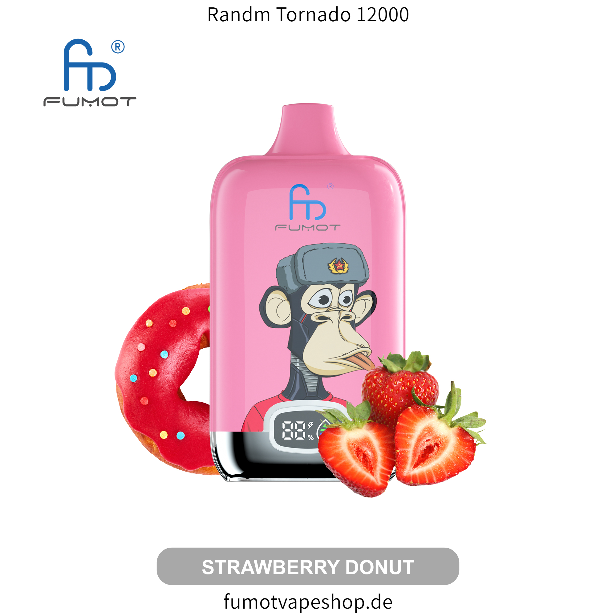 Randm Tornado 12000 Erdbeer-Donut  fumotvapeshop