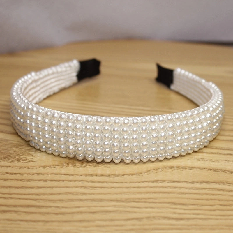 New Pearl Headband Women Korean Internet Celebrity Headband Hair Clip Women’s Simple Elegant Pressed Hair Clip Headwear