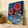 DIY Pearl Painting Red Rose for Home Wall Decor with Frame(40*30cm)