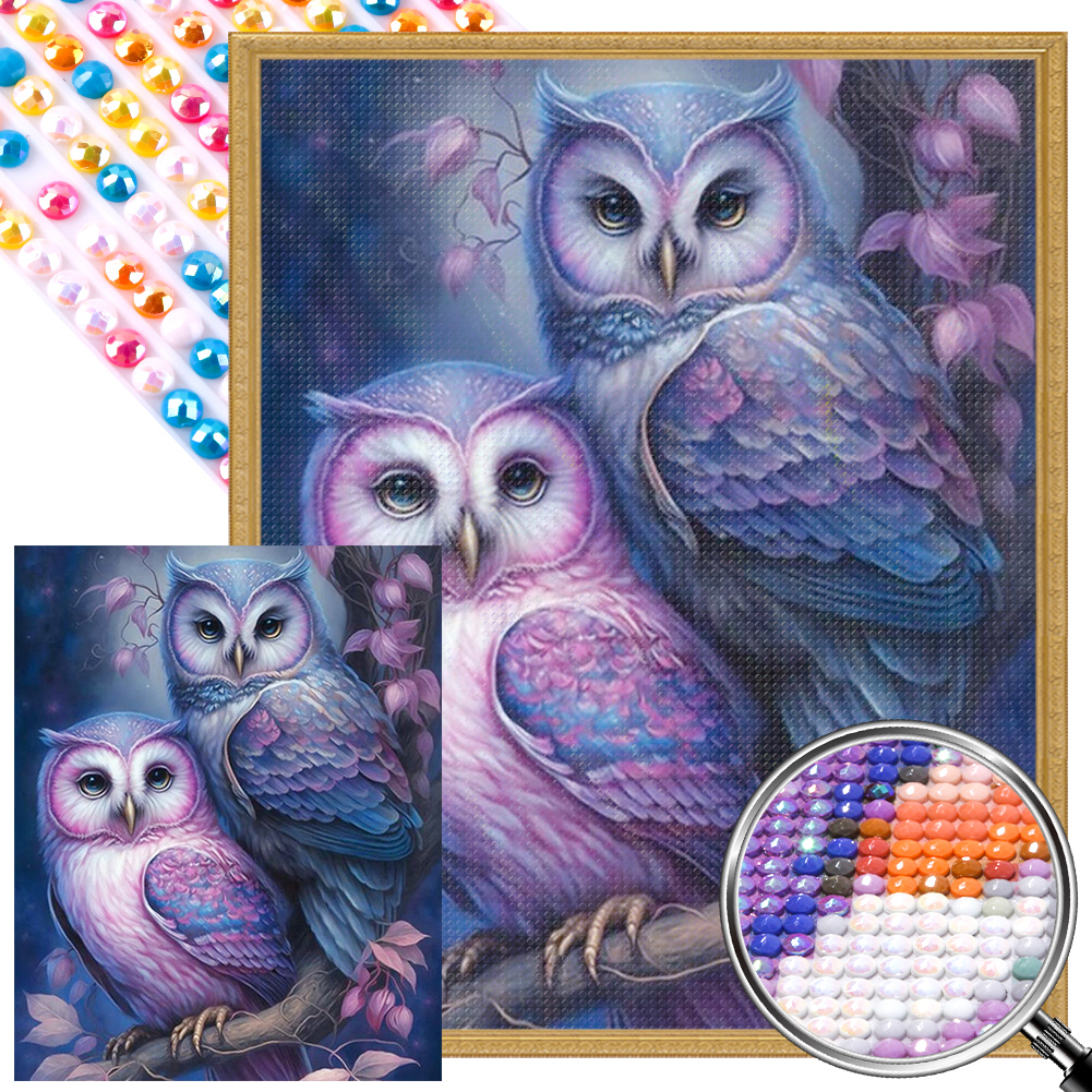 Tree Owl 40*50CM(Canvas) AB Round Drill Diamond Painting gbfke