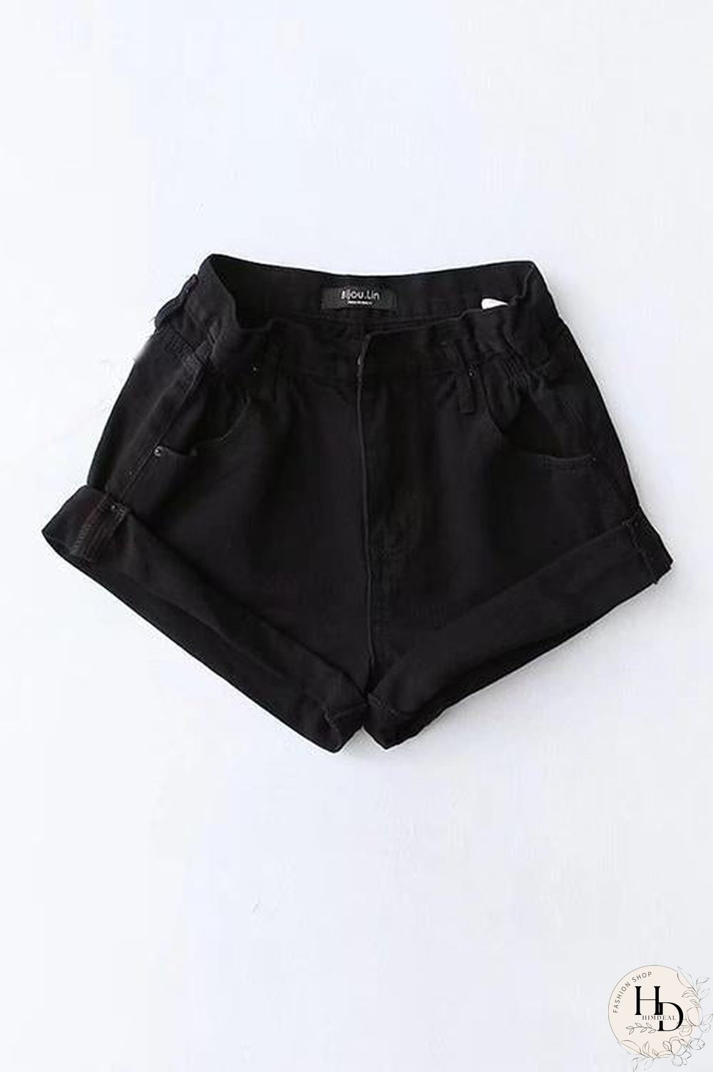 Hemming High Waist Denim Shorts