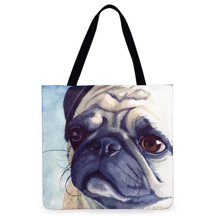 Linen Tote Bag - Be Your Pug Fun