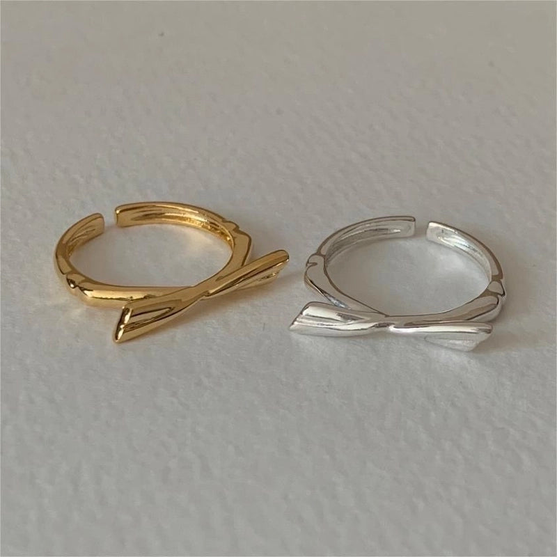 925 Sterling Silver Bow Knot Open Rings