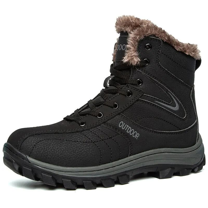 New Men's Snow Boots Thick Plush Warm Men's Winter Boots Waterproof Men's Platform Boots Outdoor Men's Sneakers Luxury Shoes
