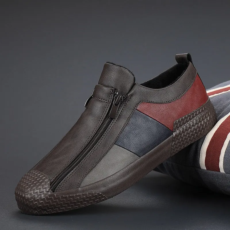 Men Leather Shoes New Men's Vulcanized Shoes Spring Designer Sneakers Breathable Men Loafers Shoes Soft Sole Comfort Casual Shoe