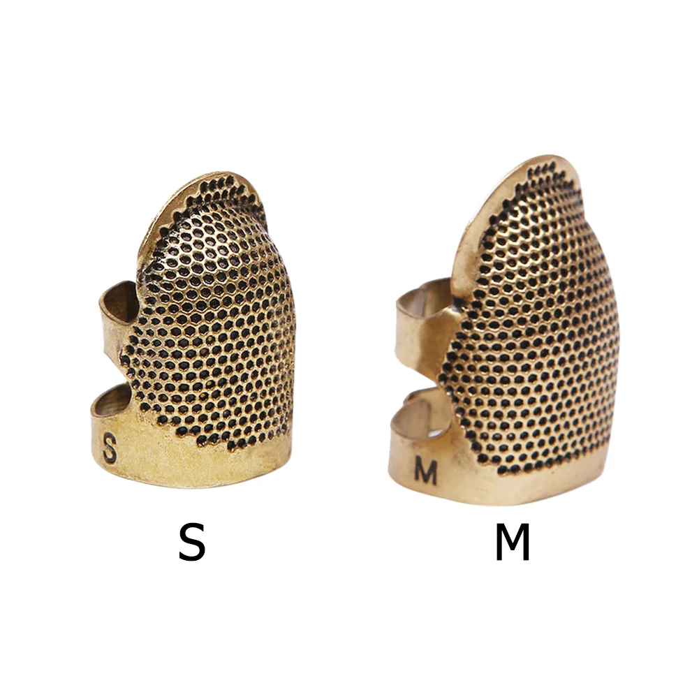 Brass Thimble Finger Sleeve Embroidery Finger Tips Cross Stitch Sewing Tool