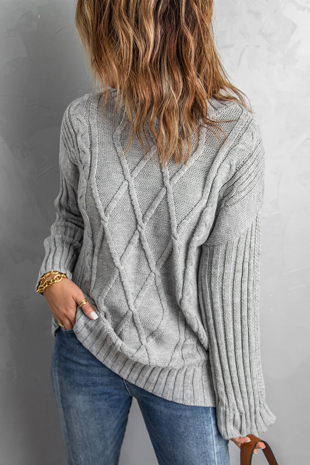 Gray Oversize Thick Pullover Sweater | IFYHOME