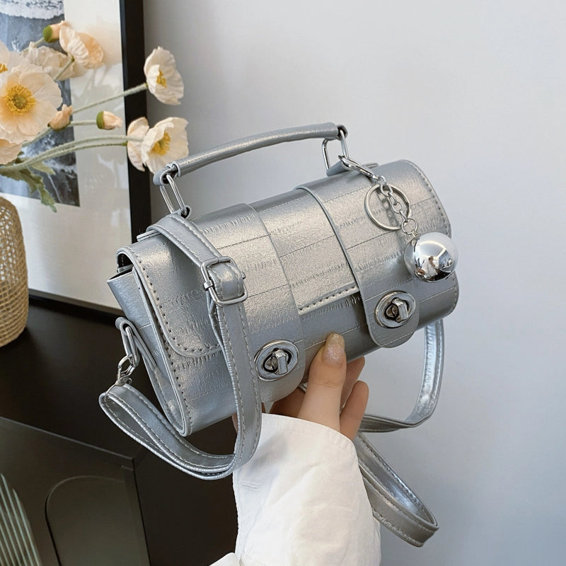 French Style Eel Pattern Handbag Trendy One-Shoulder Crossbody Bag Simple Artistic Small Square Bag