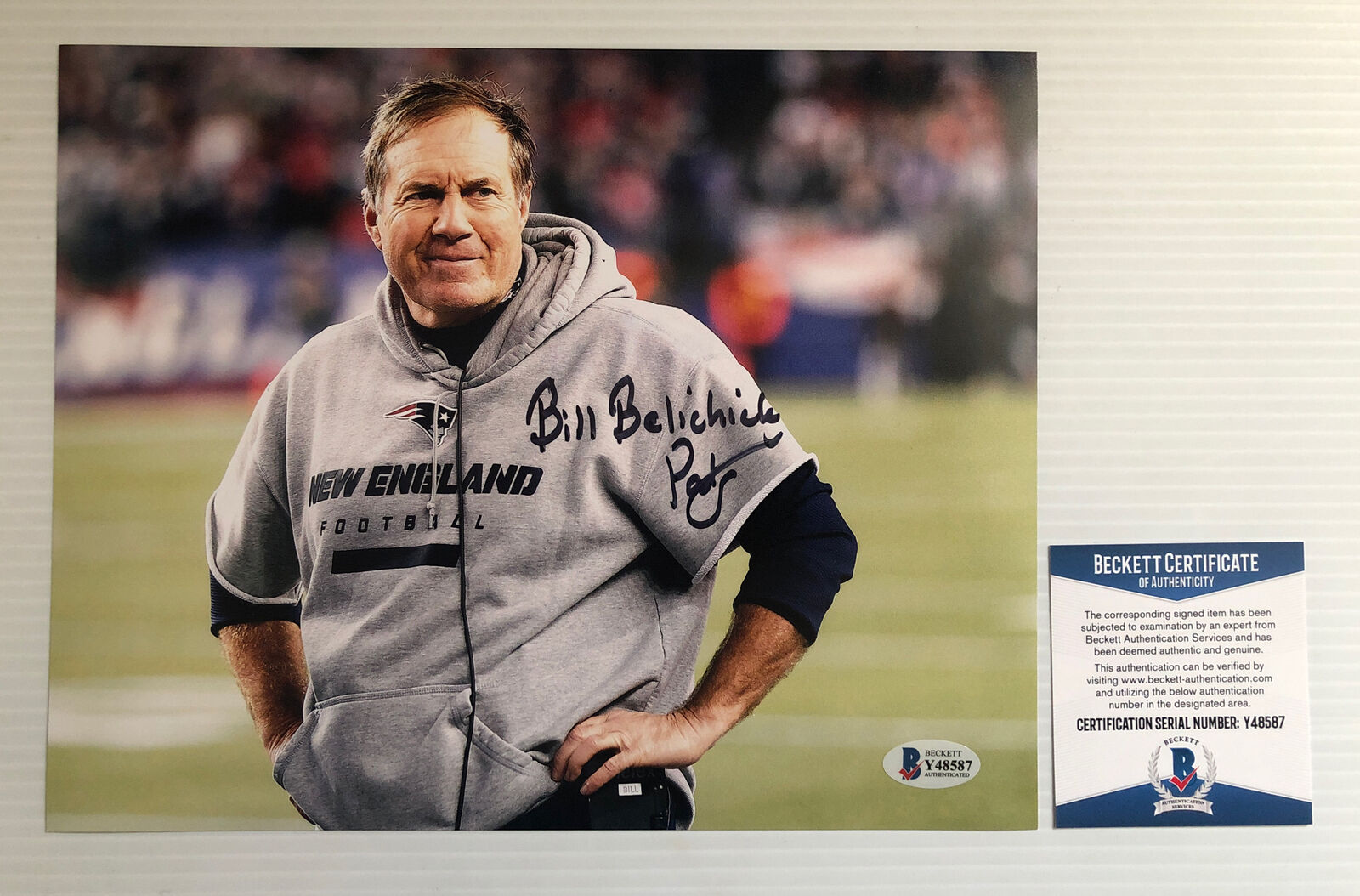 Bill Belichick Signed Autographed 8x10 Photo Poster painting New England Patriots BECKETT COA