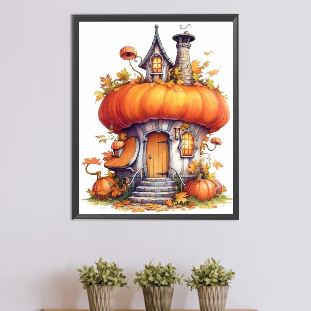 Diamond Painting - Full Round Drill - Pumpkin House(Canvas|40*50cm)