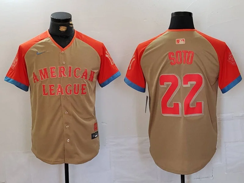 Men's American League Juan Soto #22 Cream 2024 MLB All-Star Game Limited Player Jersey