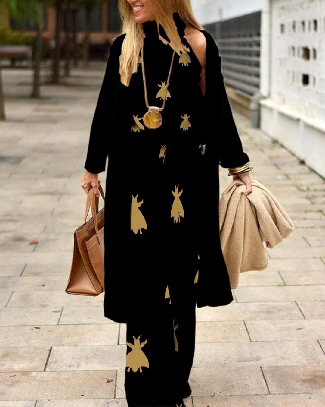 Herringbone Sweater Three-Piece Suit e9b0