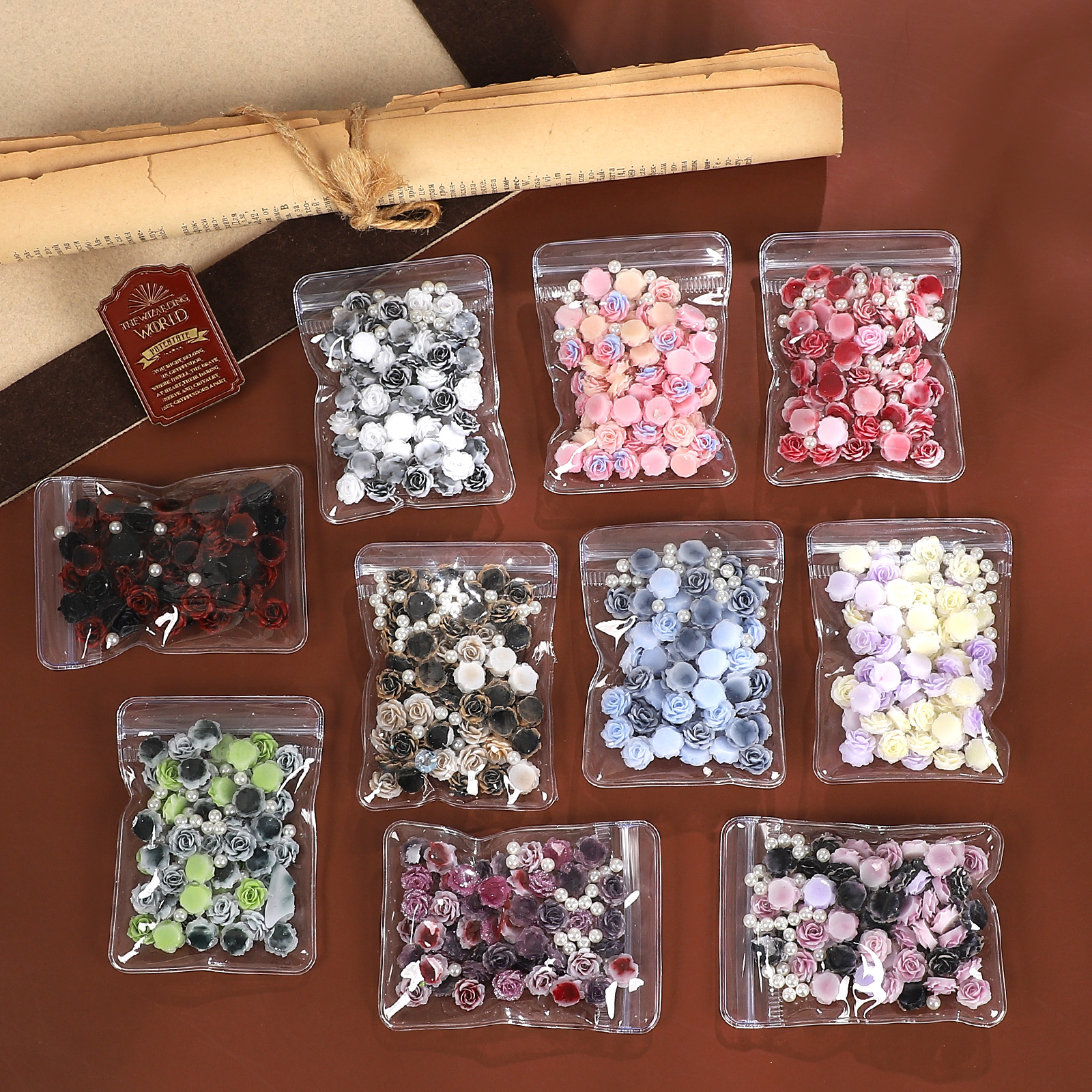 저널 자료 - 만화 마이너 시리즈 빈티지 플라워 펄 레진