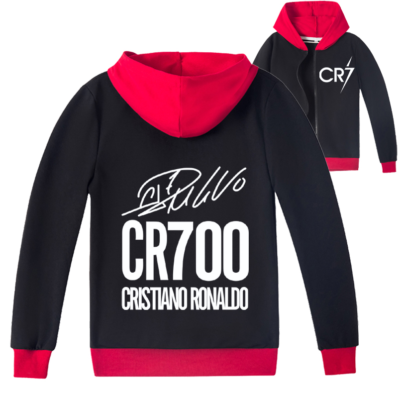 Mayoulove Cristiano Ronaldo Zip Jacket for Kids - Stylish Sports Hoodie for Boys  Girls, Perfect for Young Fans-Mayoulove