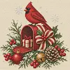 Festive Mail Cardinal DIY 14CT 2 Strands Stamped Cross Stitch Kit for Adults tapestrymarket