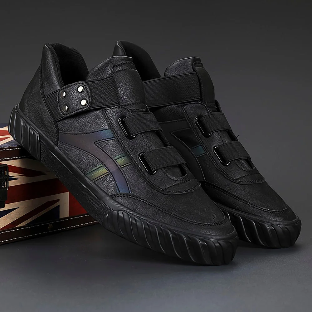 2020 Spring New High Top Men's Vulcanize Shoes Slip On Male Flat Shoes British Fashion Sneakers Men Loafers Leisure Shoes