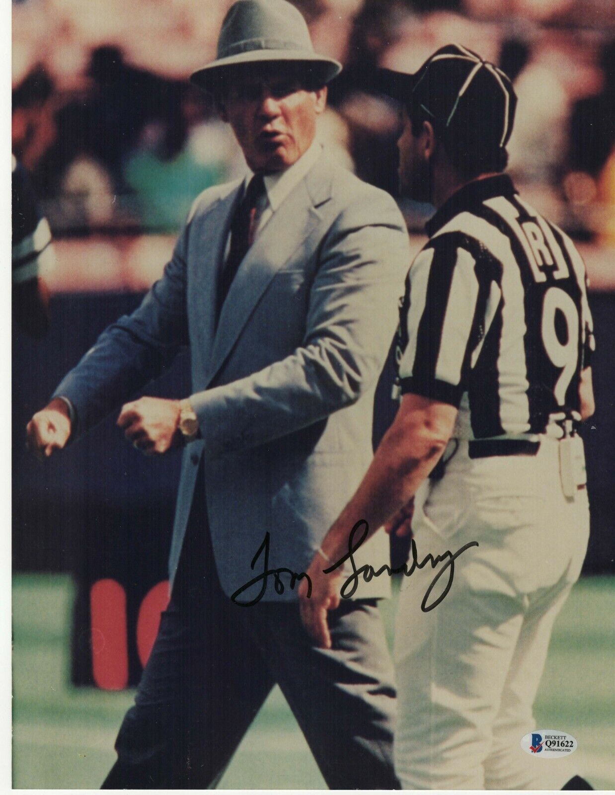 Tom Landry Dallas Cowboys SIGNED 11X14 Photo Poster painting BECKETT CERTIFIED #1